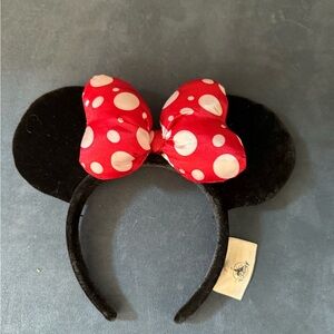 Red Polka Dot Bow Minnie Mouse Ears Headband